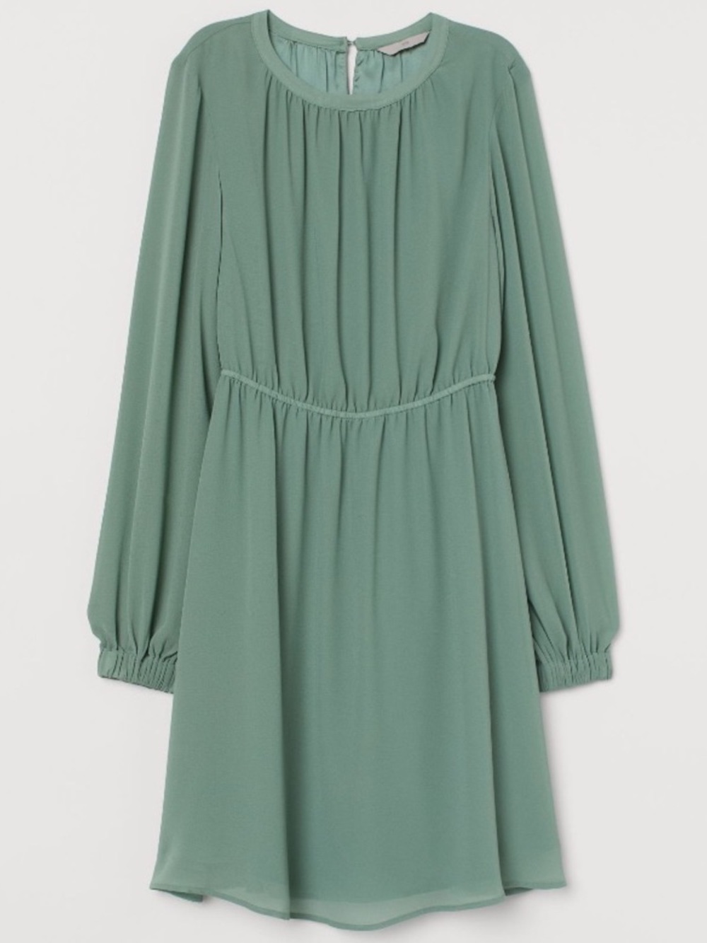 H&M Sage Green Long-Sleeve Mini Dress